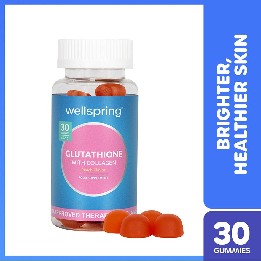 WELLSPRING Glutathione With Collagen Peach Flavor Gummies 30s