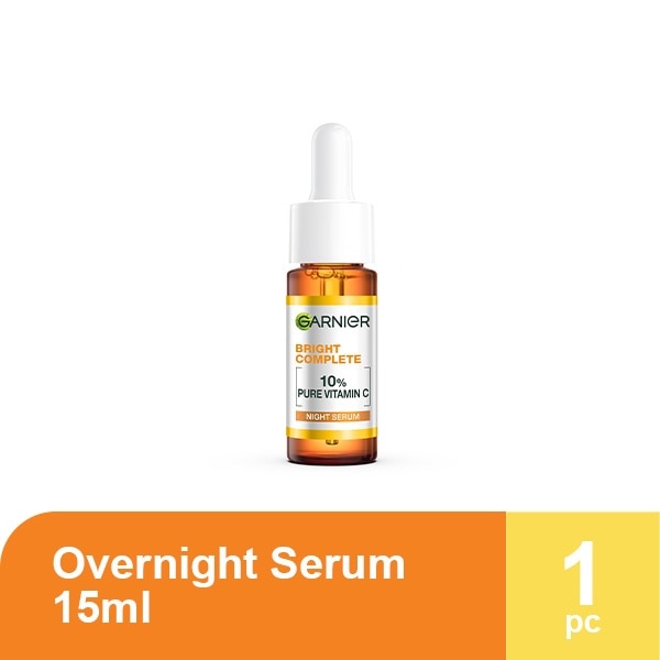 GARNIER Bright Complete 10 Percent Pure Vitamin C Overnight Serum 15ml image
