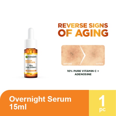 GARNIER GARNIER Bright Complete 10 Percent Pure Vitamin C Overnight Serum 15ml image