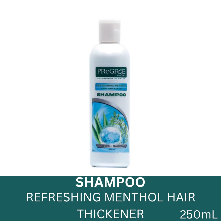 Pregroe Menthol 4in1 Hair Tickening and Anti-dandruff Shampoo 250ml
