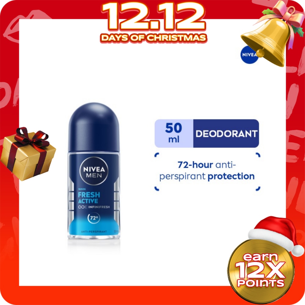NIVEA NIVEA Men Fresh Active Anti-Perspirant Deodorant Roll On 50ml