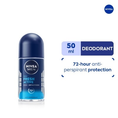NIVEA NIVEA NIVEA Men Fresh Active Anti-Perspirant Deodorant Roll On 50ml