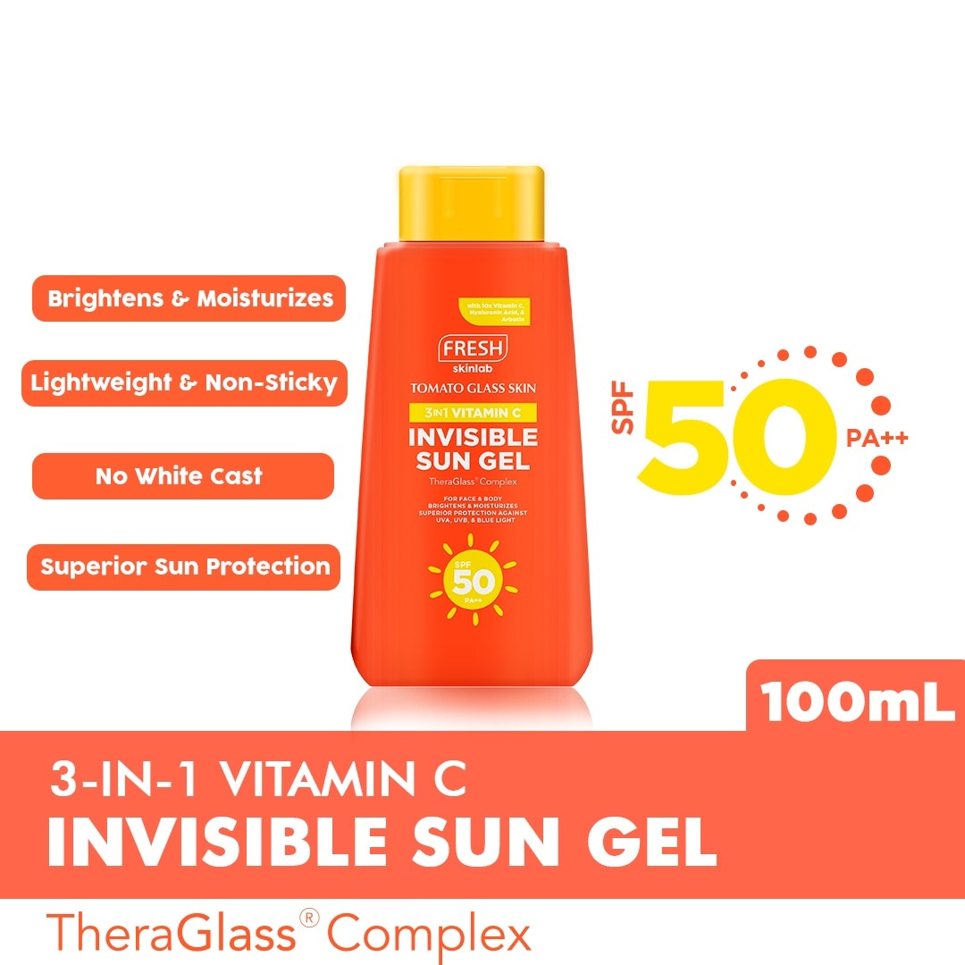 FRESH Skinlab Tomato Glass Skin 3 in 1 Vitamin C Invisible Sun Gel SPF 50 100ml