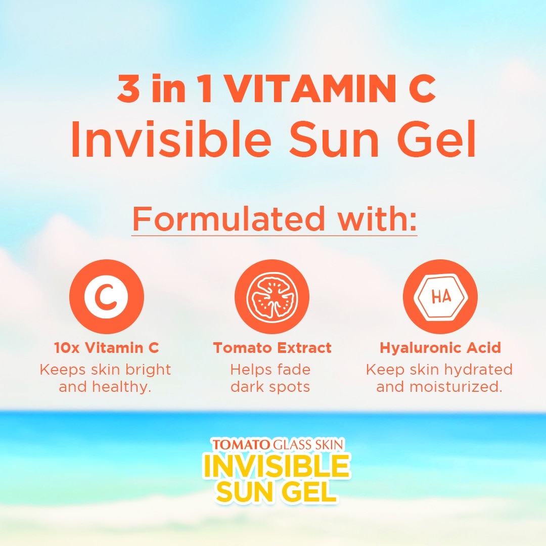 FRESH Skinlab Tomato Glass Skin 3 in 1 Vitamin C Invisible Sun Gel SPF 50 100ml
