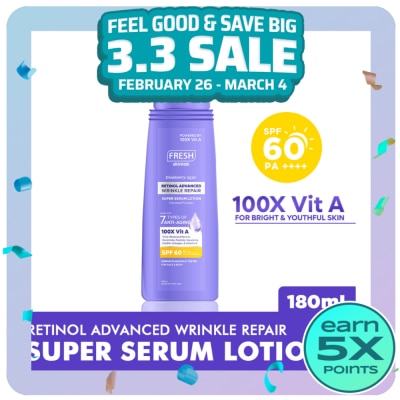 FRESH FRESH Skinlab Blueberry Acai Retinol Advance Wrinkle Repair Super Serum Lotion SPF 60 180ml