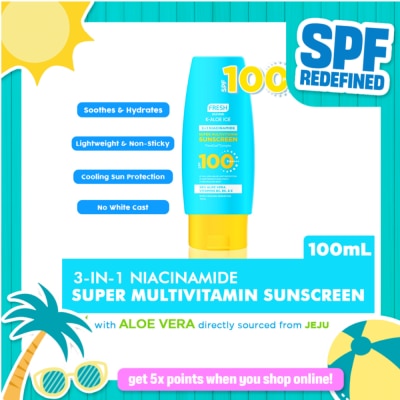 FRESH - FRESH K Aloe Ice 3 in 1 Niacinamide Super Multivitamin Sunscreen SPF100 100ml