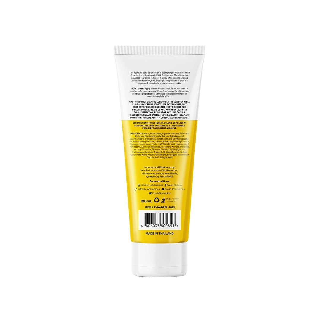 FRESH Skinlab Milk White Glutathione Body Serum Lotion SPF 30 180ml