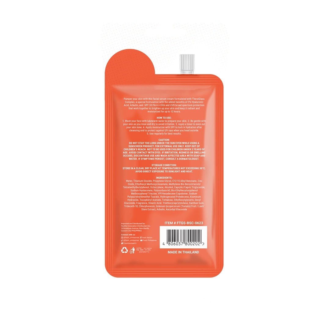 FRESH Skinlab Tomato Glass Skin 3 in 1 Vitamin C Brightening Serum Cream SPF 30 10ml