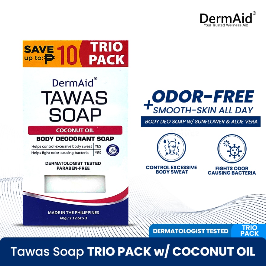 DERMAID Tawas Soap Trio Pack 60g 3s