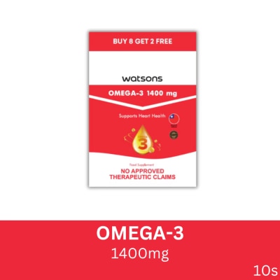 WATSONS GENERICS WATSONS Omega 3 Softgel Capsule 1400mg 8+2 Capsules