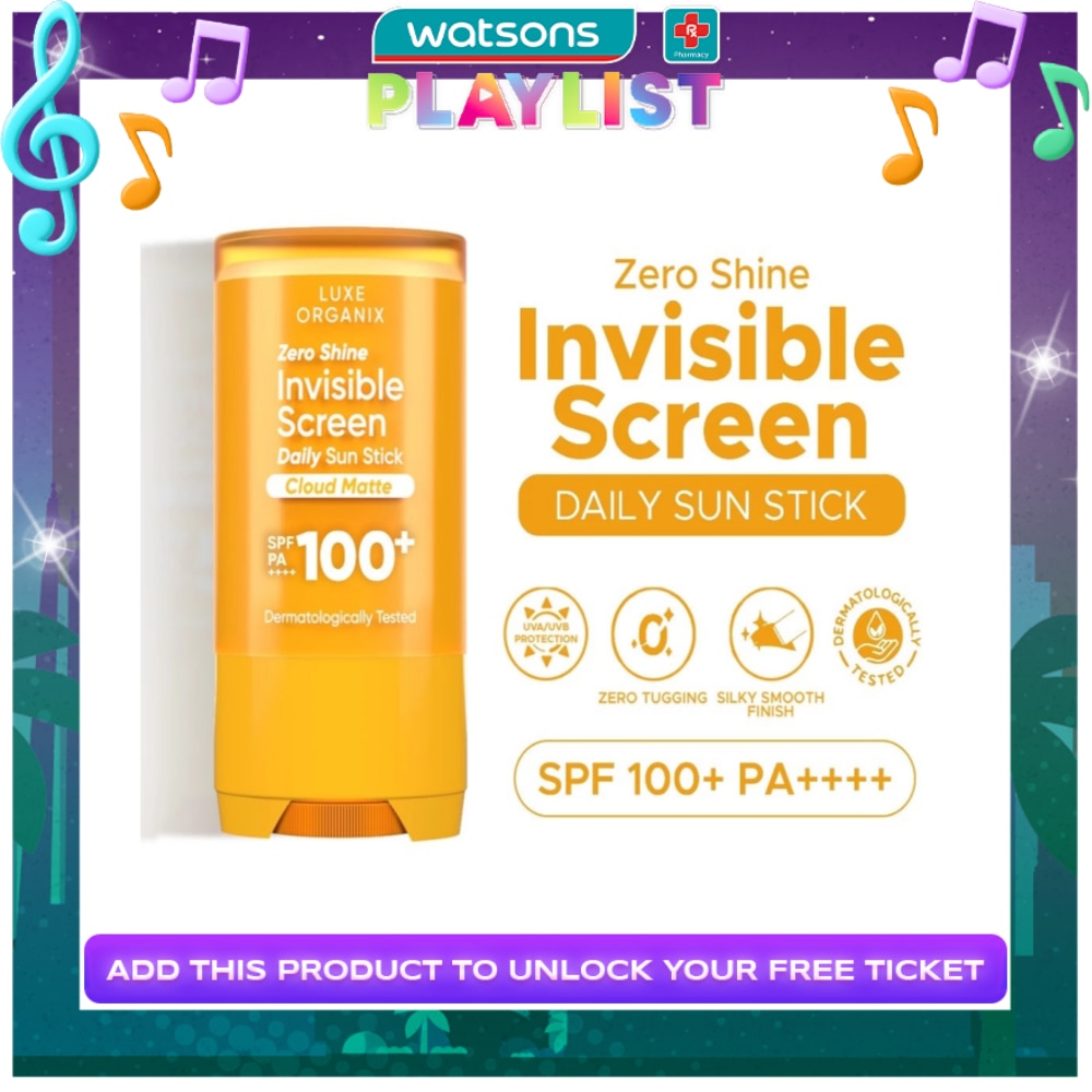 LUXE ORGANIX Zero Shine Invisible Screen Daily Sun Stick SPF 50 17g