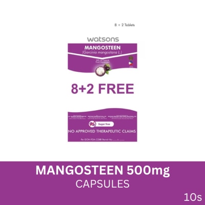 WATSONS GENERICS WATSONS Mangosteen 500mg 8 + 2 Capsules