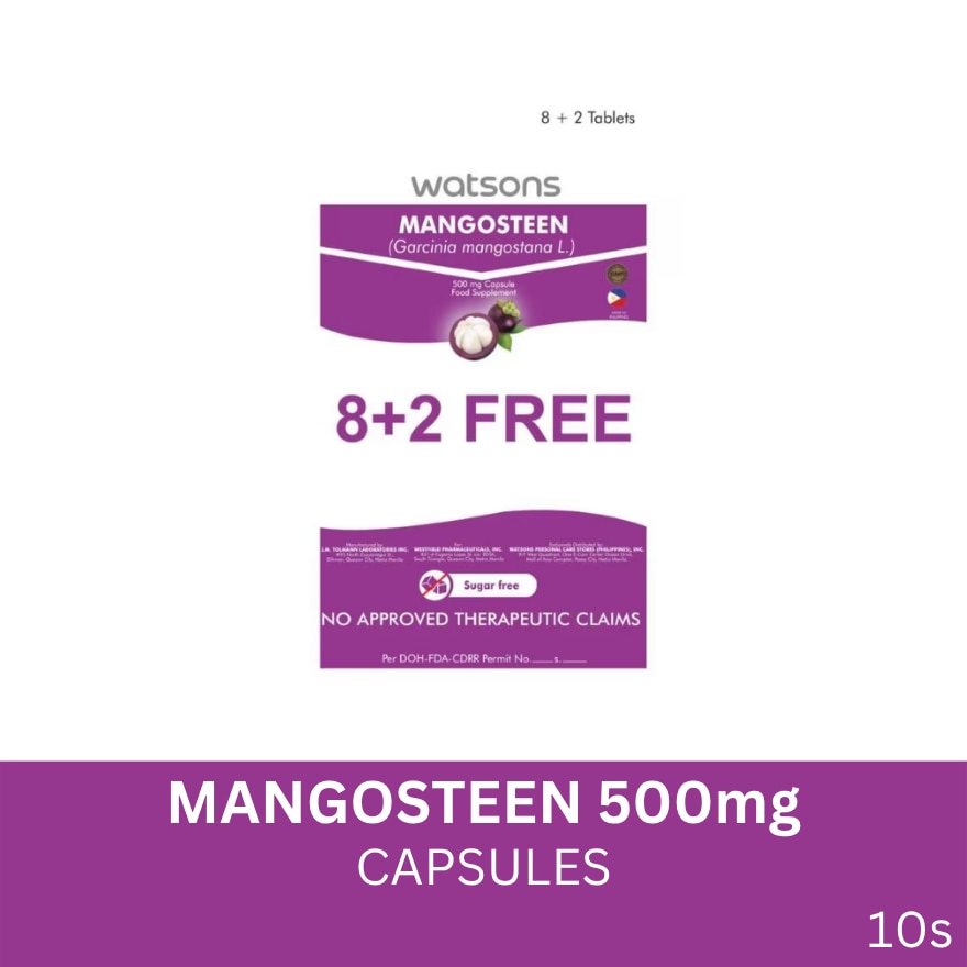WATSONS Mangosteen 500mg 8 + 2 Capsules