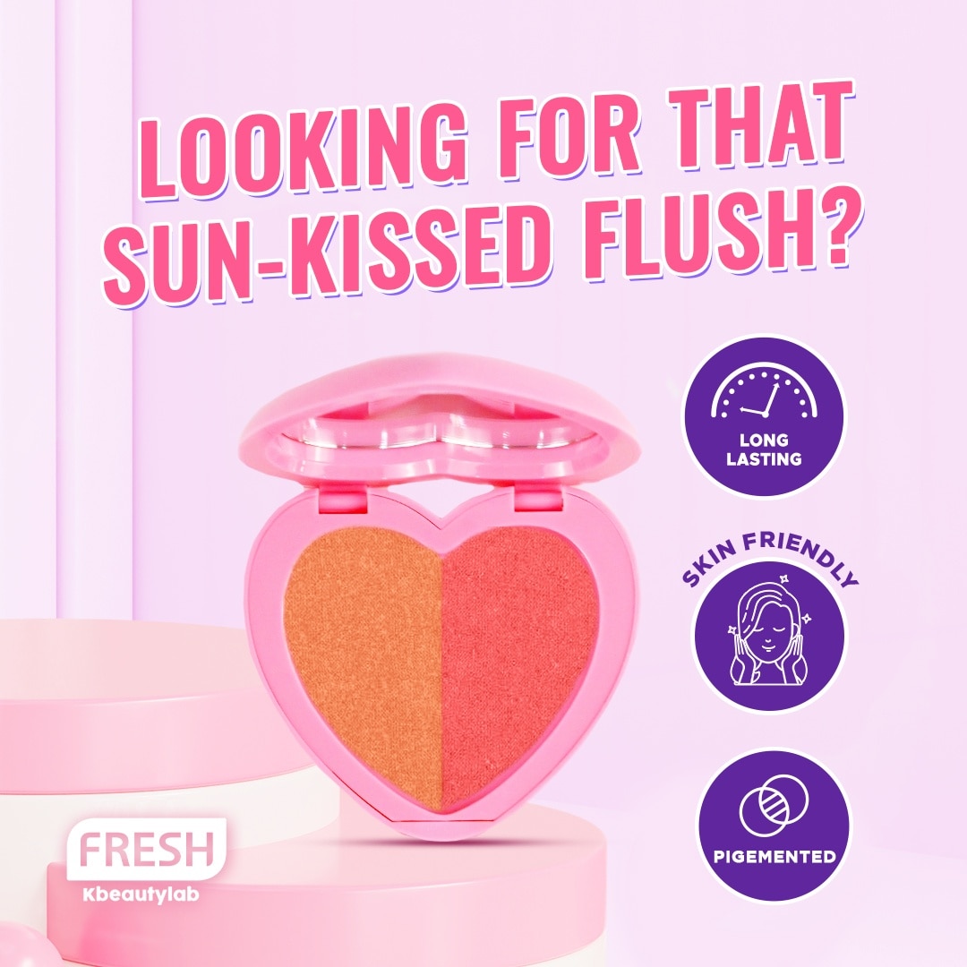 FRESH Kbeautylab Blush Bomb Powder Duo Cherry Chocolate & Caramel Sugar 3.5g