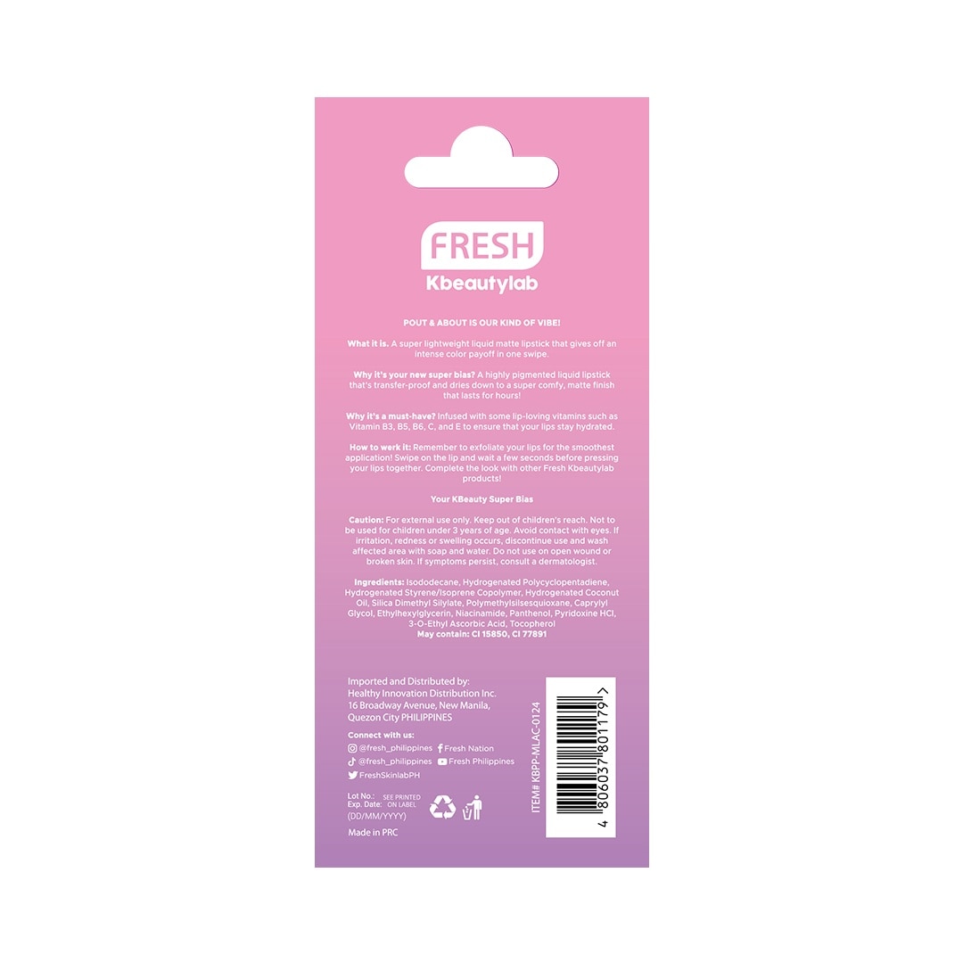 FRESH Kbeautylab Precision Pout Liquid Matte Lip Apple Candy 5ml