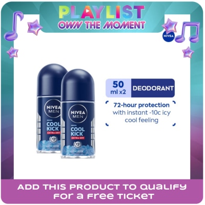 NIVEA - NIVEA Men Cool Kick Deodorant Roll On 50ml Bundle