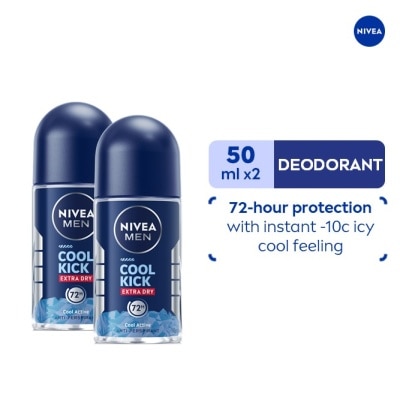 NIVEA - NIVEA Men Cool Kick Deodorant Roll On 50ml Bundle