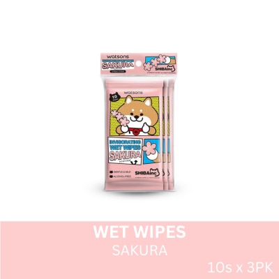 WATSONS Watsons Shiba Invigorating Wet Wipes Sakura Scented  10S X 3Pk