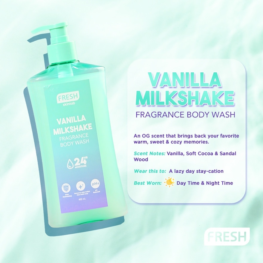 FRESH Skinlab Vanilla Milkshake Fragrance Body Wash 400ml