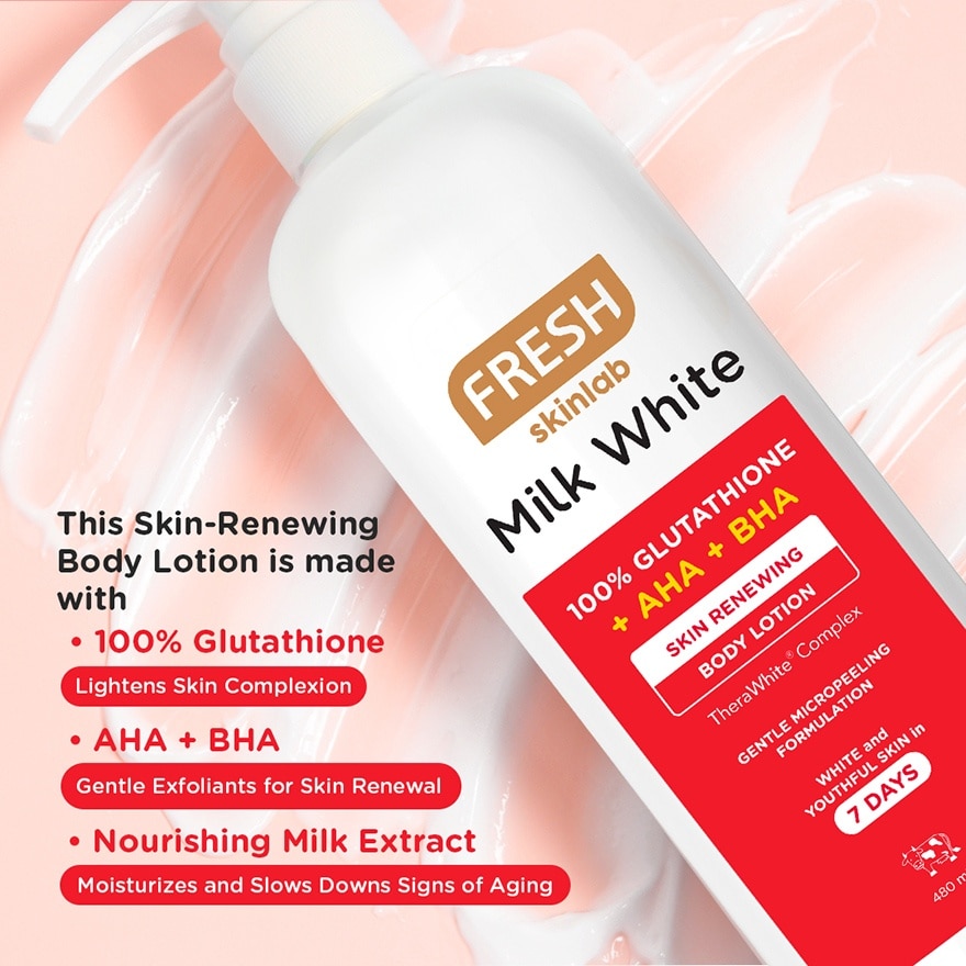FRESH Skinlab Milk White AHA BHA Skin Renewing Body Lotion 480ml