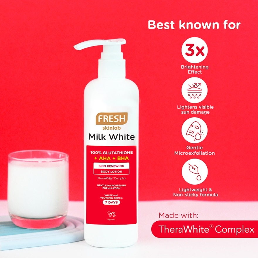 FRESH Skinlab Milk White AHA BHA Skin Renewing Body Lotion 480ml