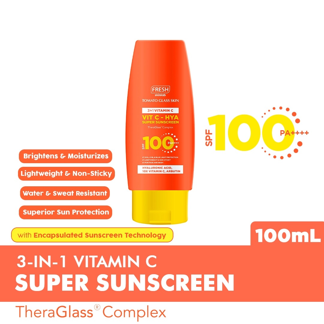 FRESH Skinlab Tomato Glass Skin Vit C- Hya Super Sunscreen SPF 100 100ml