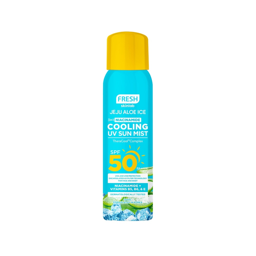 FRESH Skinlab Jeju Aloe Ice 3 in 1 Niacinamide Cooling UV Sun Mist SPF 50 100ml