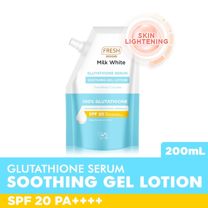 FRESH Skinlab Milk White Glutathione Serum Soothing Gel Lotion SPF 20 200ml