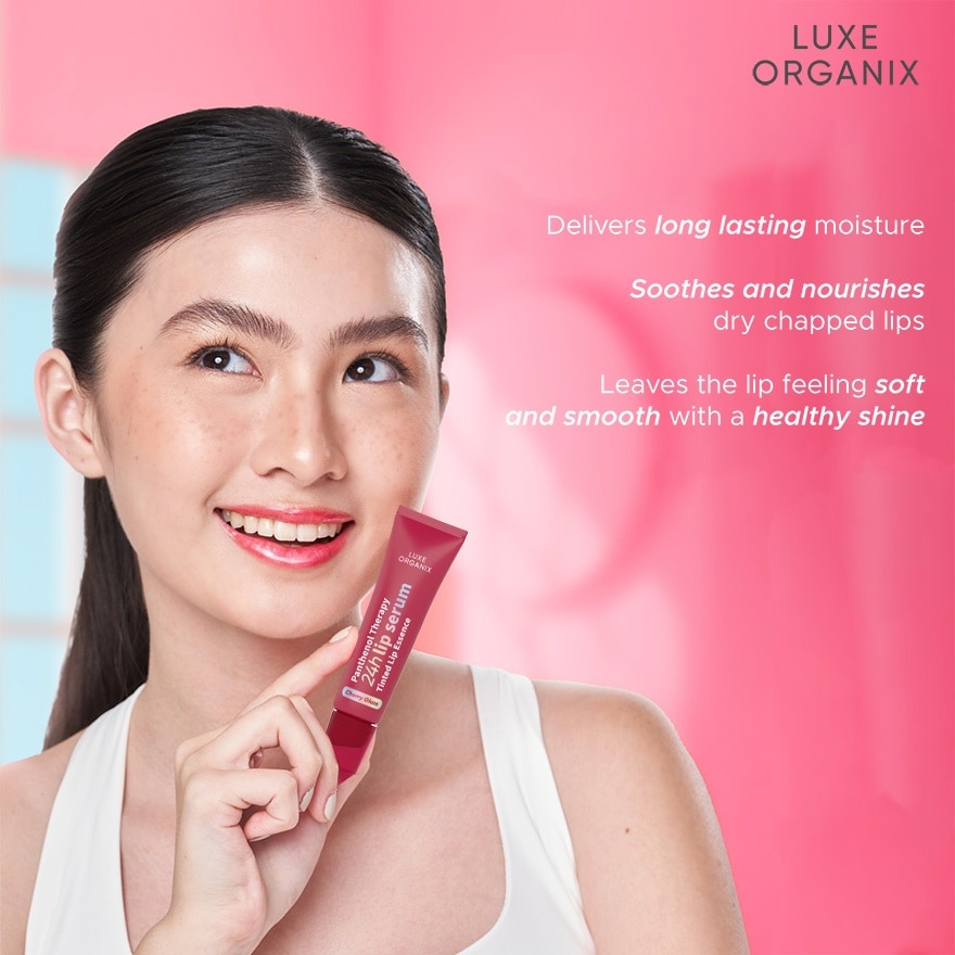 LUXE ORGANIX Panthenol Therapy 24H Lip Serum Tinted Lip Essence Cherry Glaze 10G