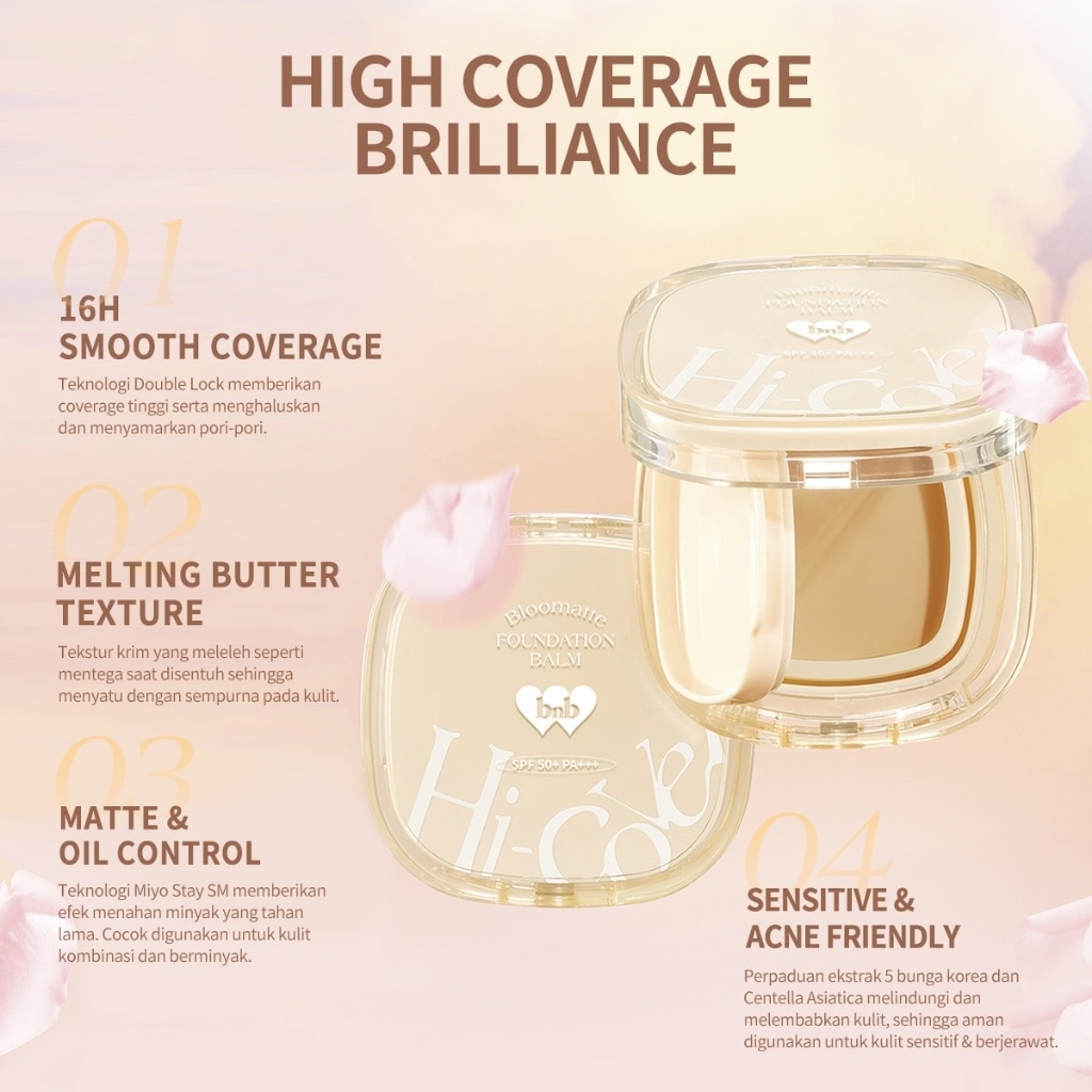 BARENBLISS Bloomatte Hi-Cover Foundation Balm - MW1 Honey 12G