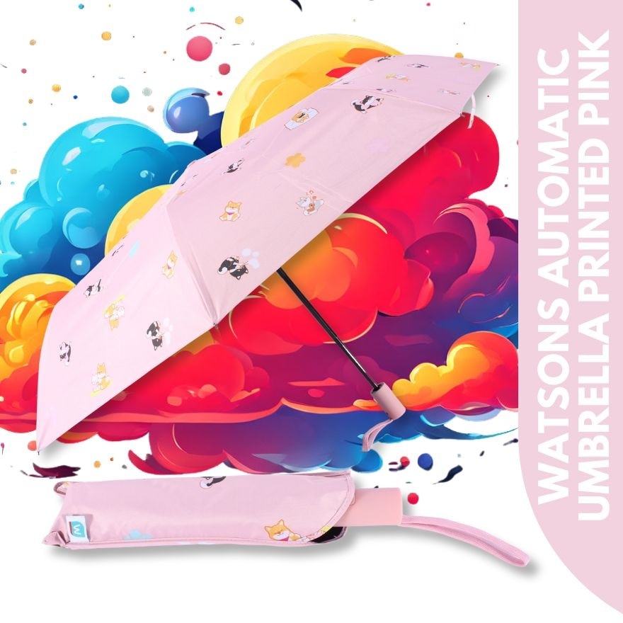 WATSONS Automatic Umbrella Printed Pink