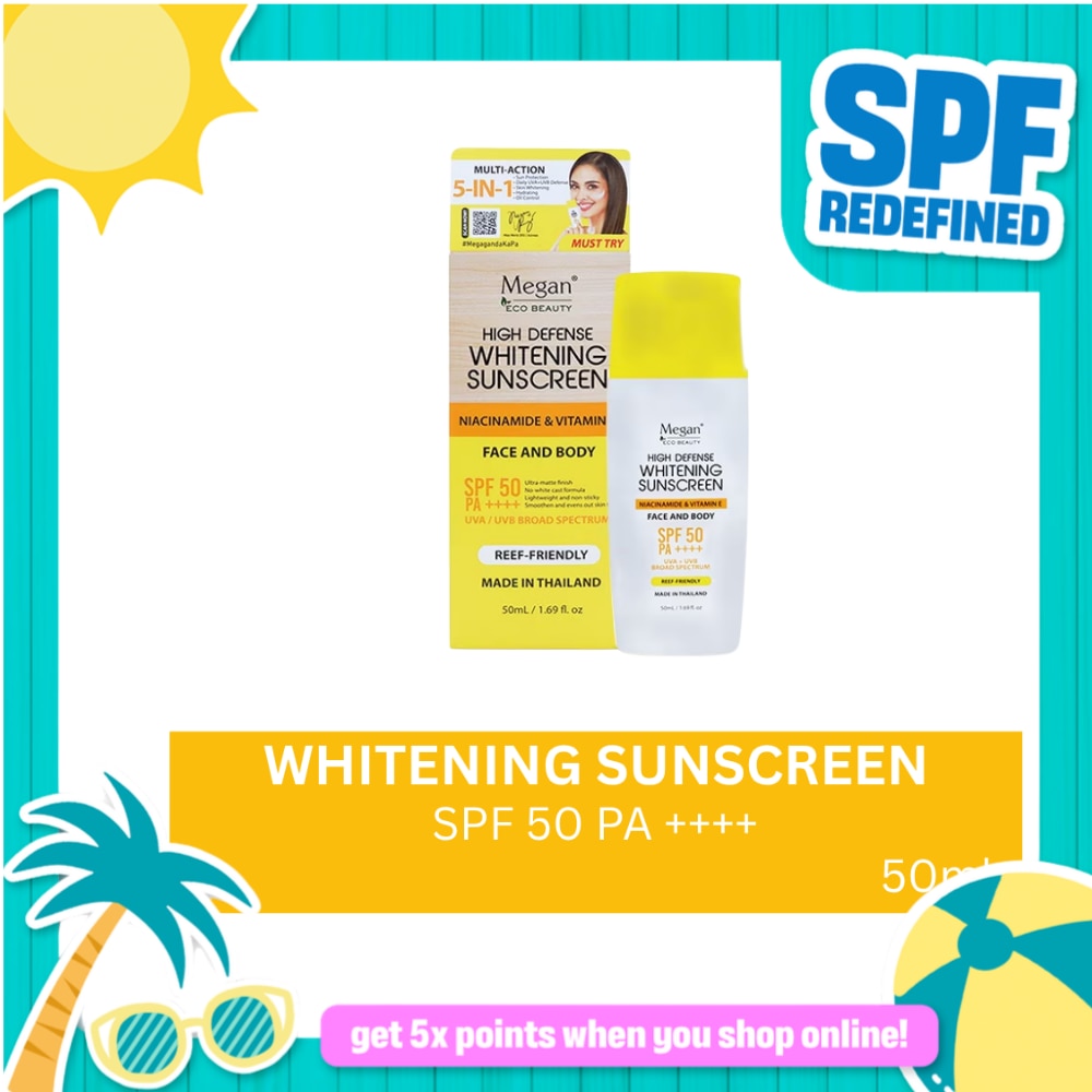 MEGAN Eco Beauty High Defense Whitening Sunscreen SPF 50 PA ++++ 50ml