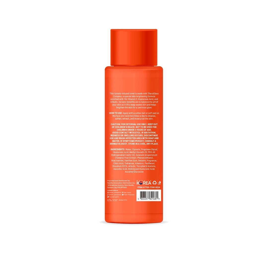 Fresh Skinlab Tomato Glass Skin 3 in 1 Vitamin C Brightening Ph 5.5 Toner 250ml