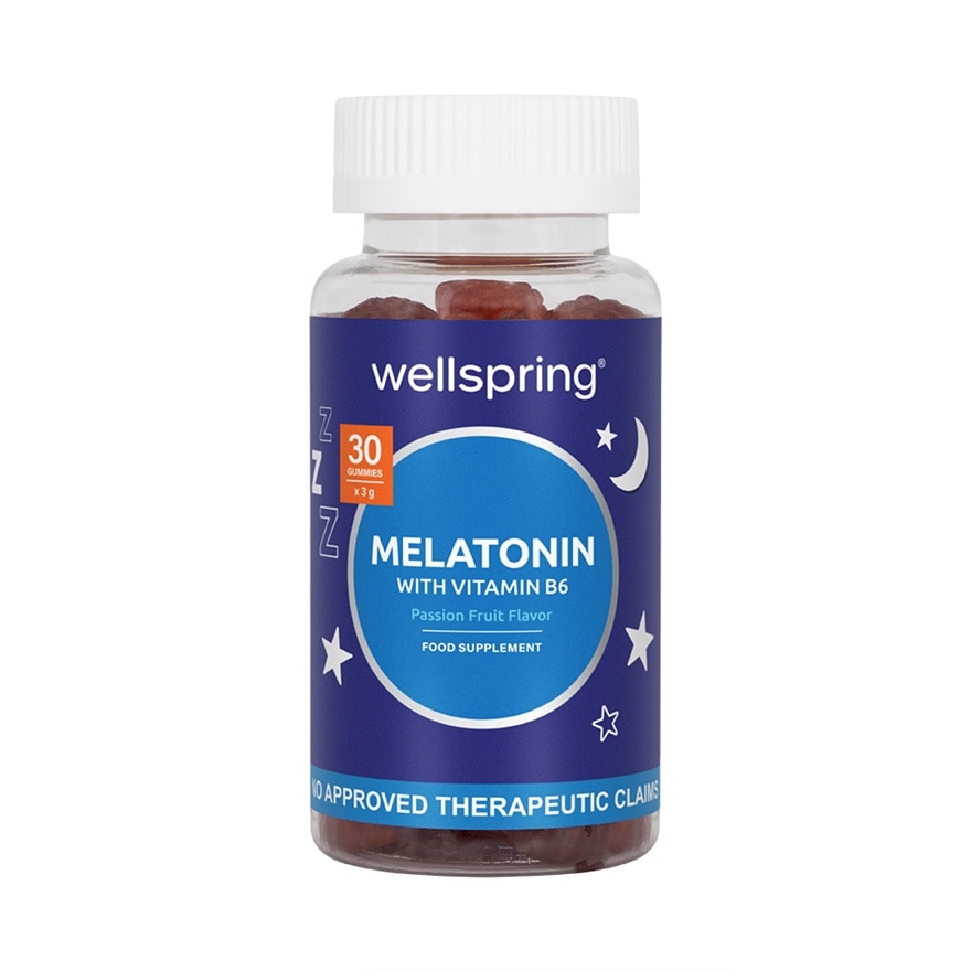 WELLSPRING Melatonin for Sleep With Vitamin B6 Passiflora Extract Vitamin Gummies 30s