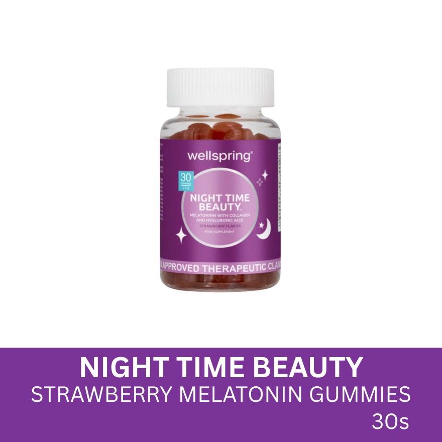 Wellspring Night Time Beauty Melatonin Gummies With Collagen + Hyaluronic Acid 30S