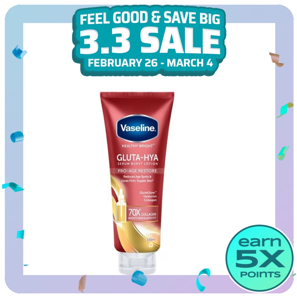 VASELINE Healthy Bright Gluta-Hya Serum Burst Lotion Pro-Age Restore 330ml