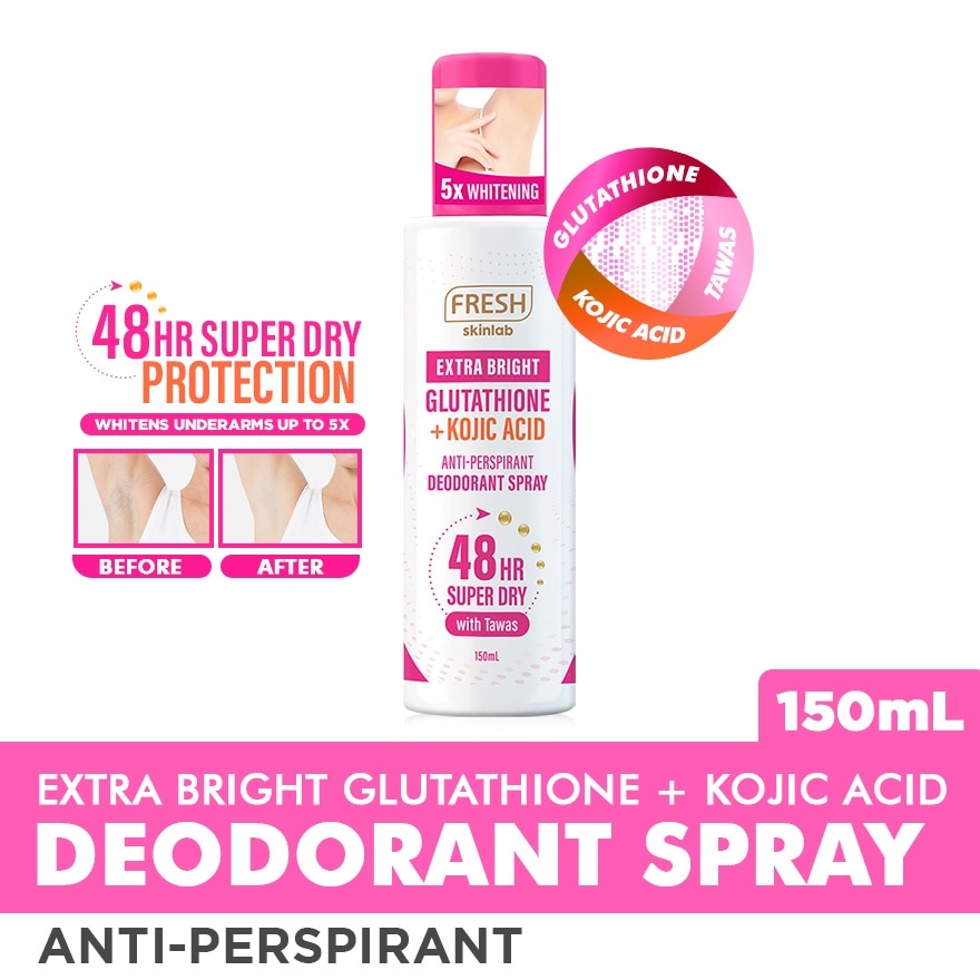 FRESH Skinlab Extra Bright Glutathione + Kojic Acid Anti-Perspirant Deodorant Spray 150ml