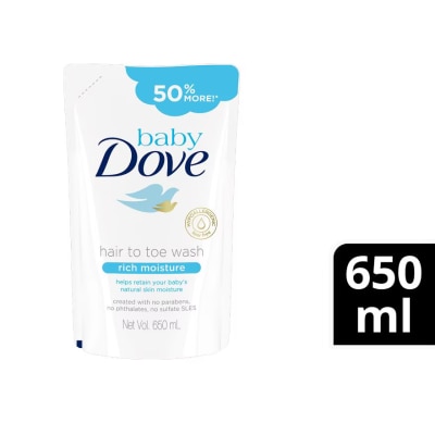 BABY DOVE Baby Dove Hairtoe Rich Moisture Refill 650ml