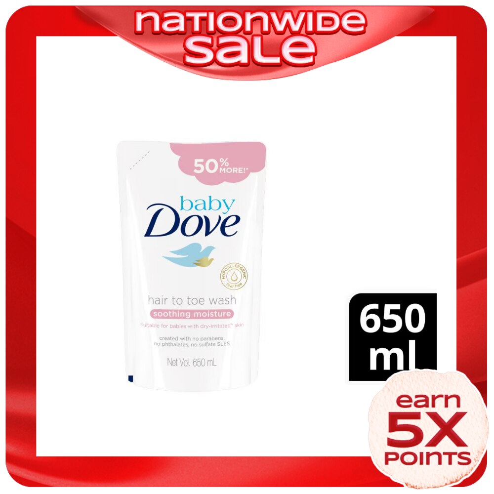 Baby Dove Hair to Toe Soothing Moisture Refill 650ml
