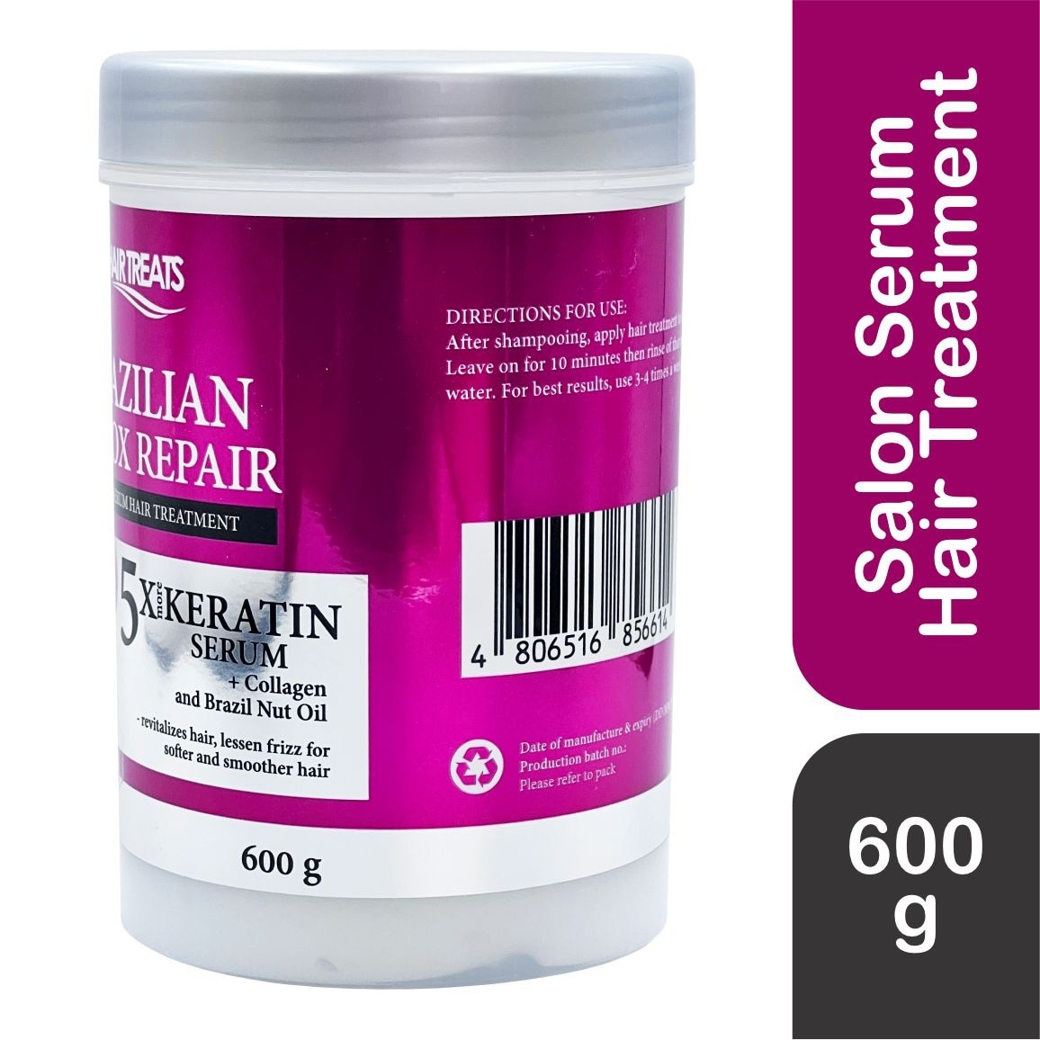 Hair Treats Brazilian Botox Repair Salon Serum Hair Treatment 5X More Keratin Serum Collagen And Brazil Nut Oil