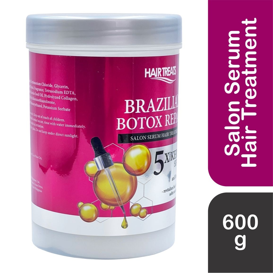 Hair Treats Brazilian Botox Repair Salon Serum Hair Treatment 5X More Keratin Serum Collagen And Brazil Nut Oil