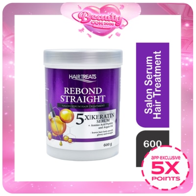 HAIR TREATS - Hair Treats Rebond Straight Salon Serum Hair Treatment 5X More Keratin Serum  Amino Acid Peptide And Argan Oil