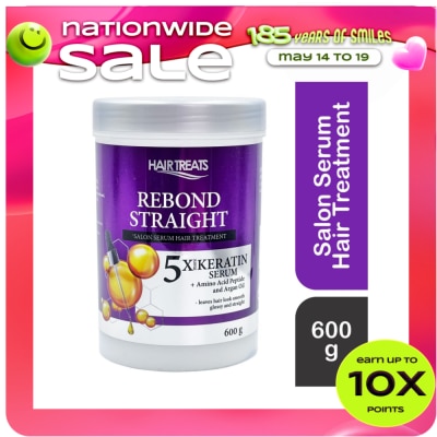 HAIR TREATS - Hair Treats Rebond Straight Salon Serum Hair Treatment 5X More Keratin Serum  Amino Acid Peptide And Argan Oil