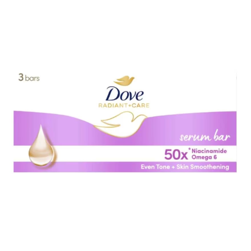 DOVE Radiant+Care Serum Bar Triples 50x Niacinamide + Omega 6 90G 3x