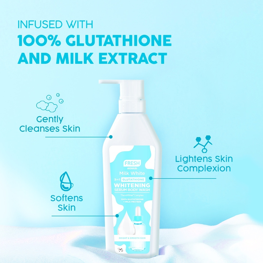 FRESH Skinlab Milk White Glutathione Brightening Serum Body Wash 500ml