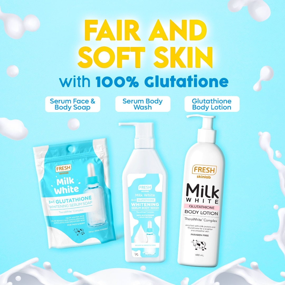 FRESH Skinlab Milk White Glutathione Brightening Serum Body Wash 500ml
