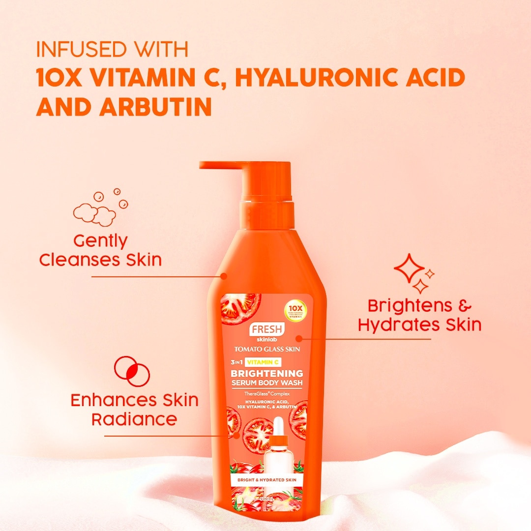 FRESH Skinlab Tomato Glass Skin 3-in-1 Brightening Serum Body Wash 500ml