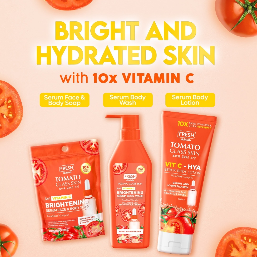 FRESH Skinlab Tomato Glass Skin 3-in-1 Brightening Serum Body Wash 500ml