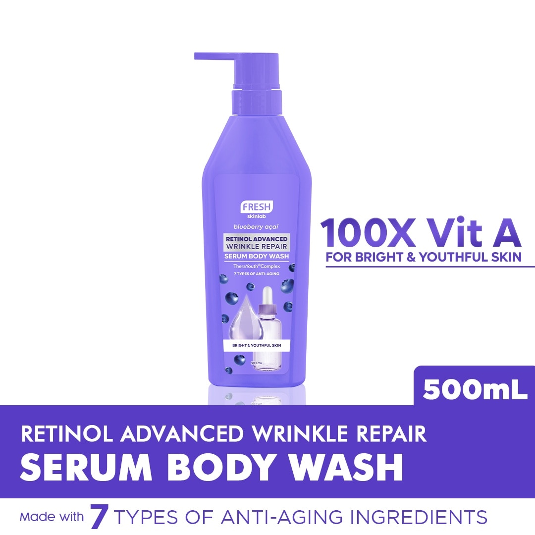 FRESH Skinlab Blueberry Acai Retinol Advanced Wrinkle Repair Serum Bodywash 500ml