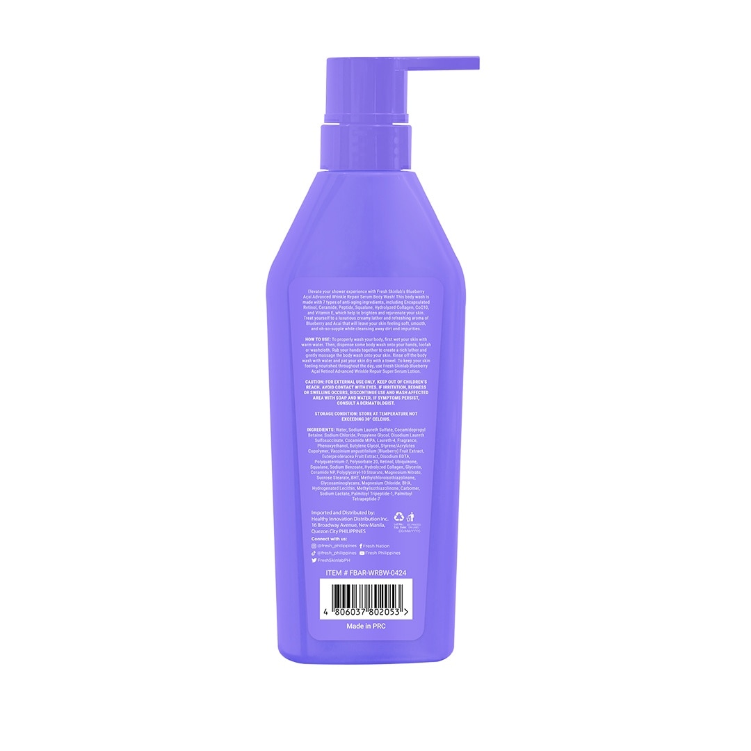 FRESH Skinlab Blueberry Acai Retinol Advanced Wrinkle Repair Serum Bodywash 500ml